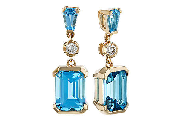 C274-89148: EARRINGS 2.37 TW BLUE TOPAZ 2.44 TGW