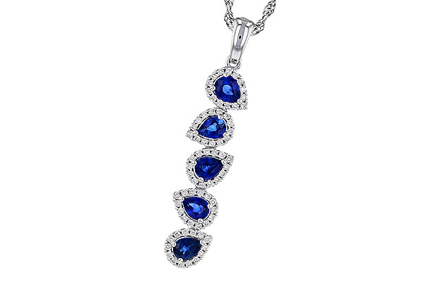 C274-90085: NECKLACE .95 TW SAPPIRE 1.19 TGW
