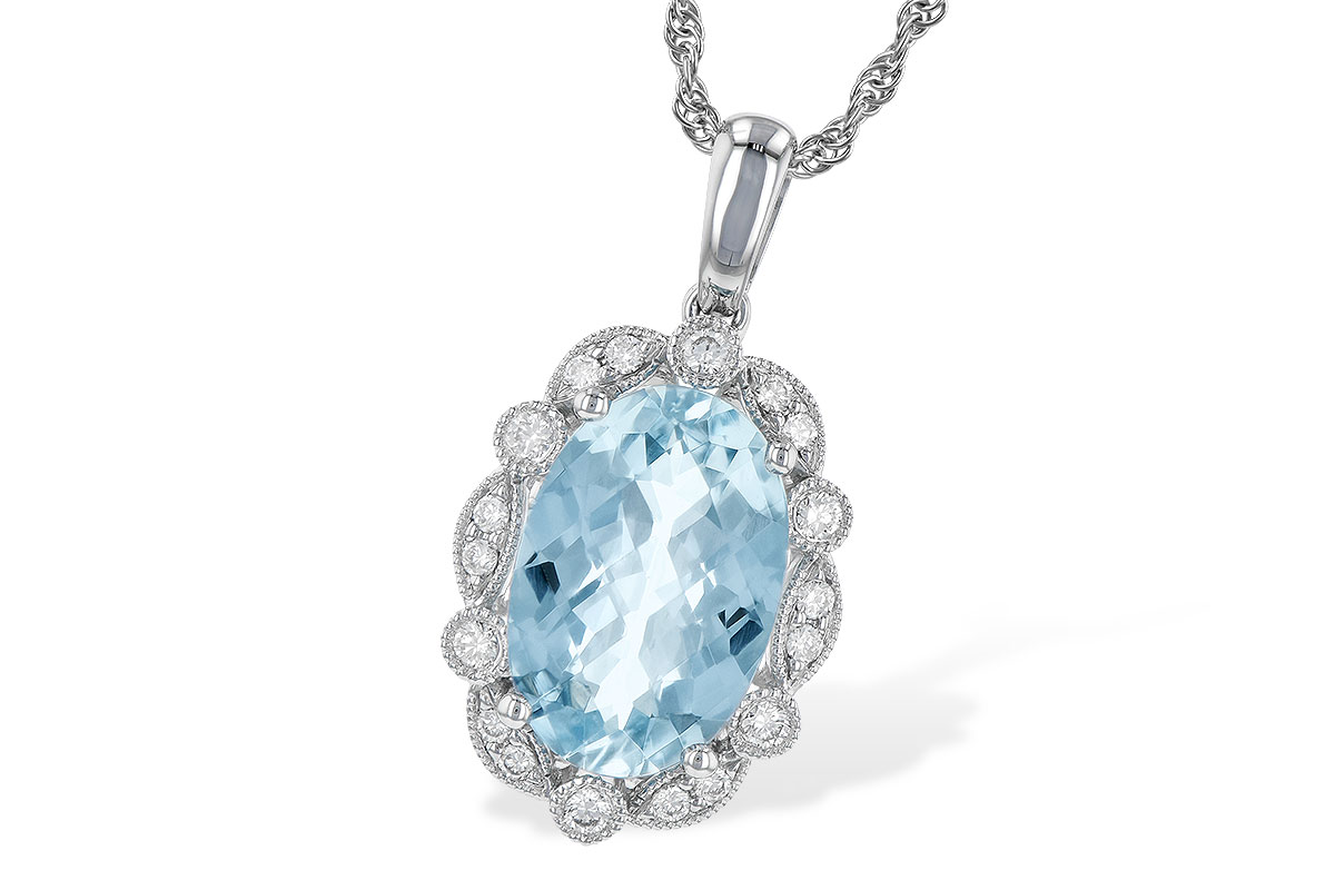 D190-32757: NECKLACE 2.40 AQUA 2.57 TGW (12x8MM AQ)