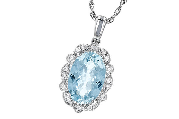 D190-32757: NECKLACE 2.40 AQUA 2.57 TGW (12x8MM AQ)