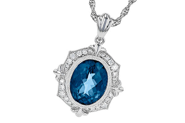 D190-34557: NECK 3.00 LONDON BLUE TOPAZ 3.16 TGW