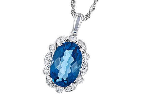 D273-08230: NECK 3.60 LONDON BLUE TOPAZ 3.77 TGW (12x8MM LBT)