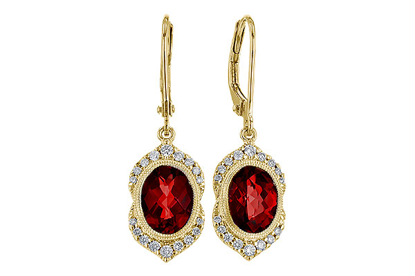 D274-81839: EARRING 3.06 GARNET 3.25 TGW