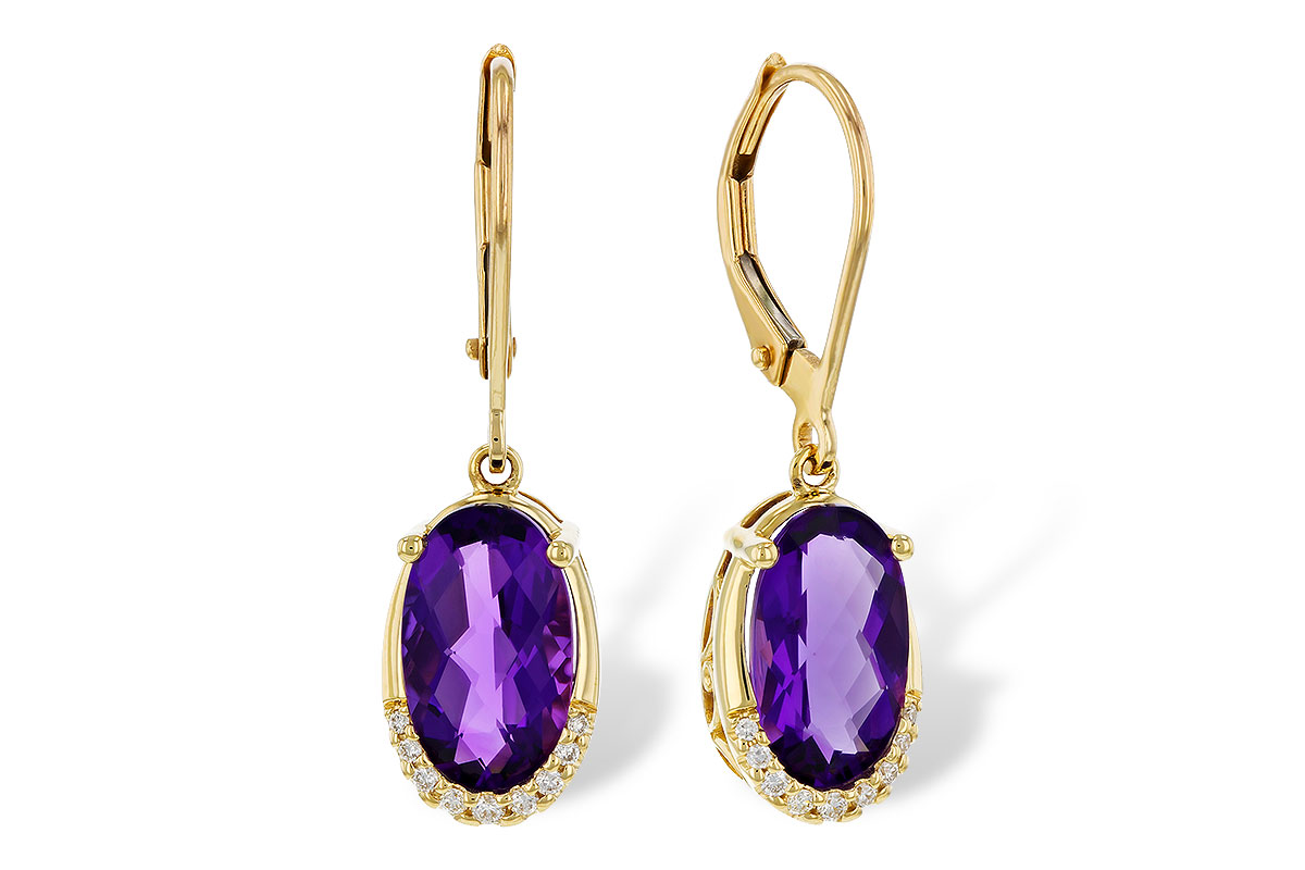 D274-89176: EARRINGS 2.70 TW AMETHYST 2.78 TGW (10x6MM OV)
