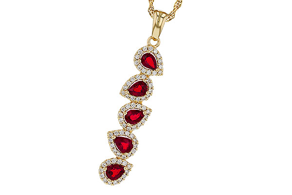 D274-90085: NECKLACE .90 TW RUBY 1.14 TGW