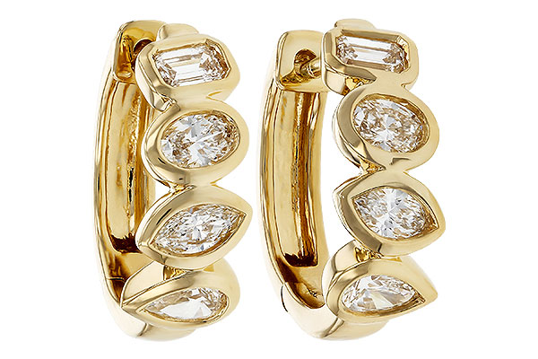D275-72730: EARRINGS .68 TW FANCY CUT DIAS