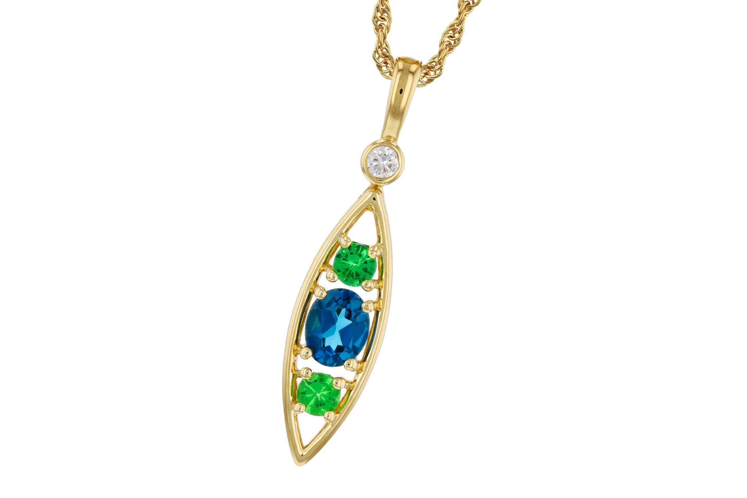 D275-74585: NECKLACE .54 SEMI-PREC (LBT & GR.GT) .58 TGW
