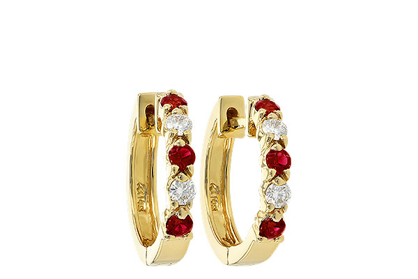 E001-20930: EARRINGS .33 RUBY .52 TGW