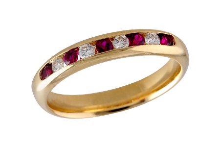 E093-00921: LDS WED RG .22 RUBY .38 TGW