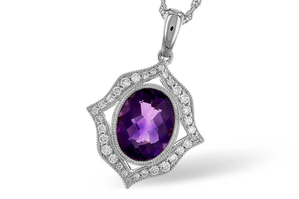 E273-97339: NECKLACE 1.52 AMETHYST 1.70 TGW (9x7 MM AMY)