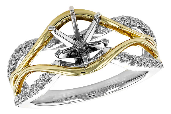 E273-99157: F188-48203 WITH WG RING / YG TRIM .25 TW