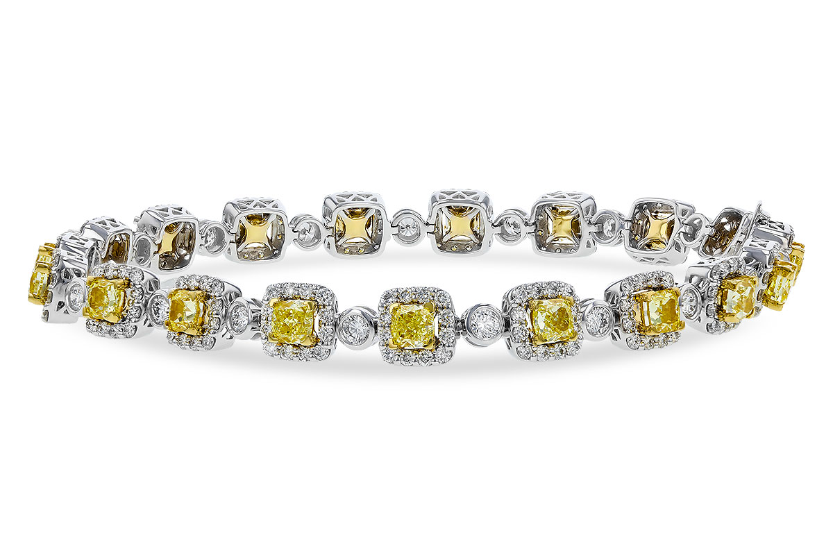 E274-85503: BRACELET 4.37 FANCY YELLOW DIAS 7.12 TW (7")