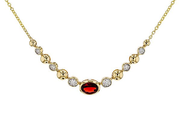 E274-89121: NECKLACE .88 GARNET 1.00 TGW (17")