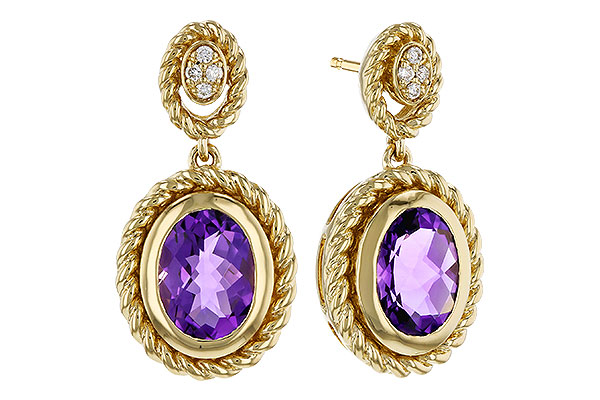 E274-90030: EARRINGS 1.98 AMETHYST 2.02 TGW (8x6MM AMY)