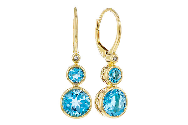 E275-72757: EARR 3.25 TW BLUE TOPAZ 3.27 TGW (4MM/7MM BT)