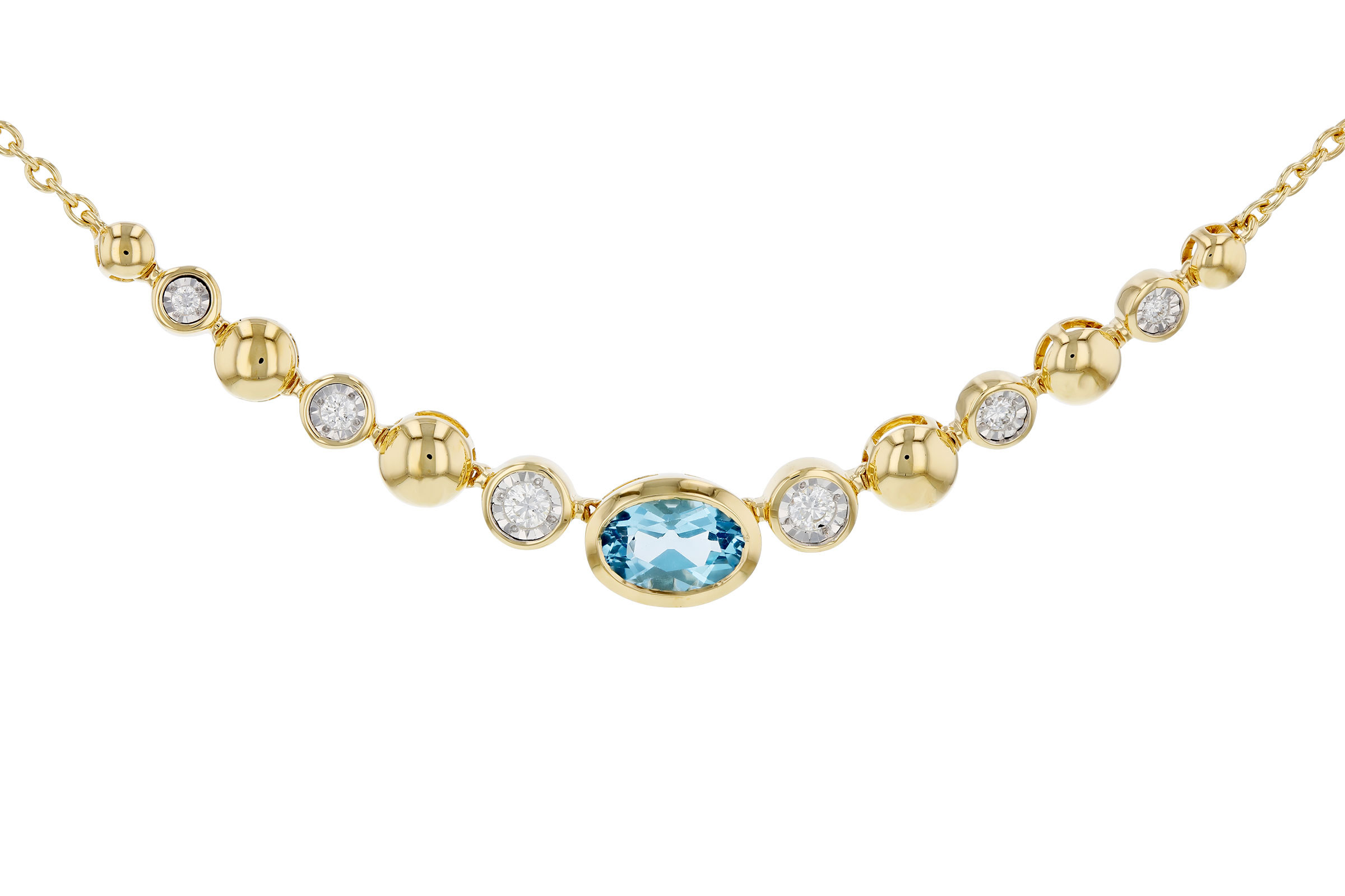 E275-73694: NECKLACE .83 SWISS BLUE TOPAZ .95 TGW (17")