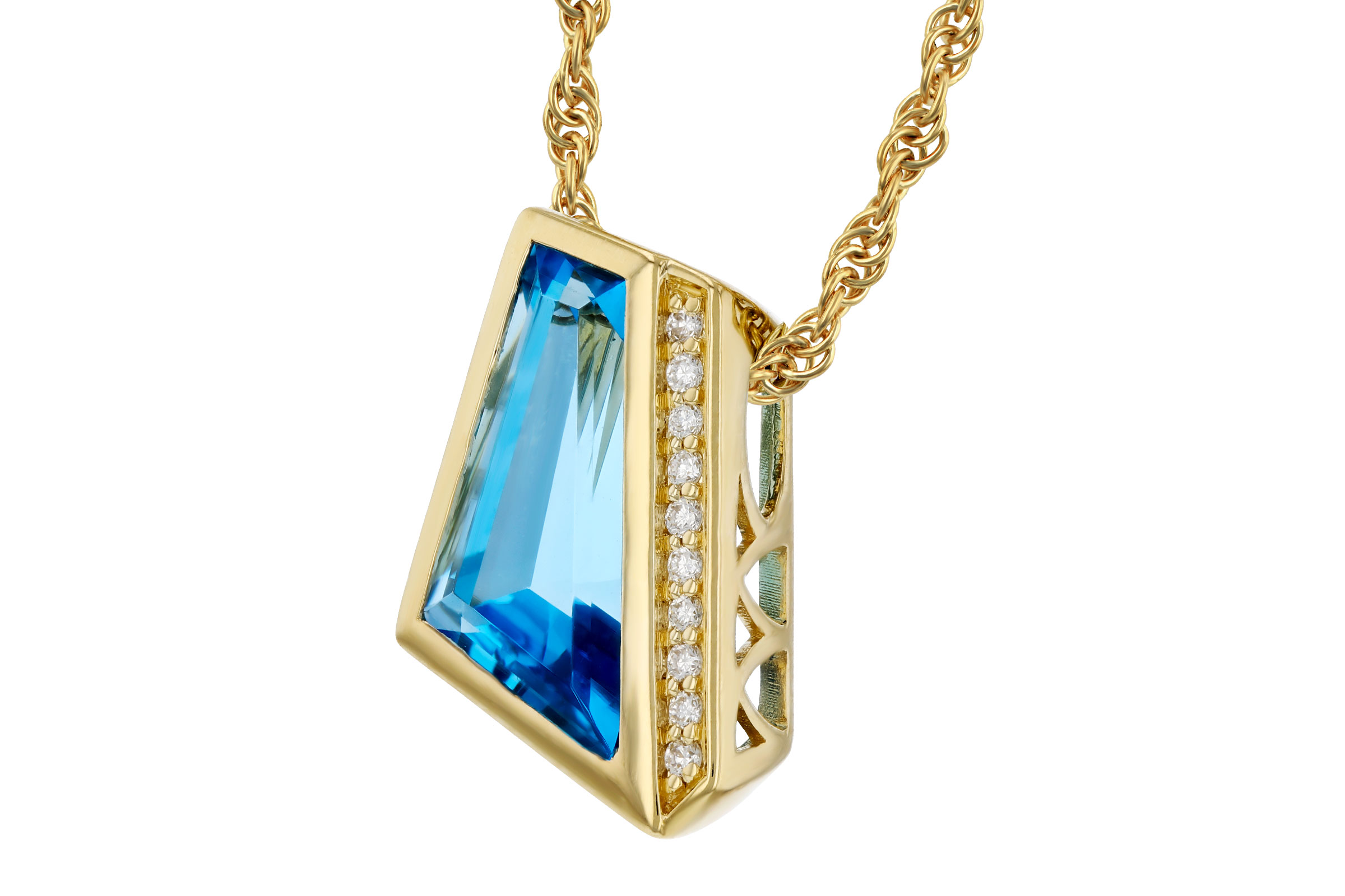 E275-74594: NECKLACE 2.42 SWISS BLUE TOPAZ 2.46 TGW