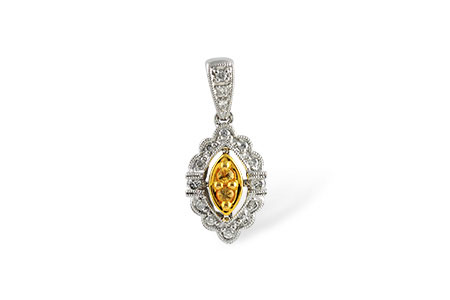 F186-70003: PENDANT .07 YELLOW SAPP .22 TGW