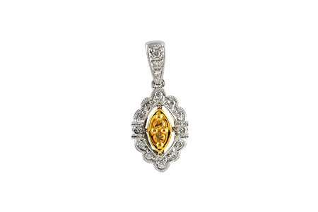 F186-70003: PENDANT .07 YELLOW SAPP .22 TGW