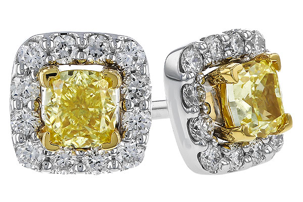 F274-85494: EARR .38 FANCY YELLOW DIAMONDS .54 TW