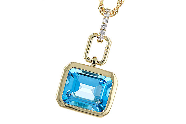 F274-85539: NECKLACE 3.26 BLUE TOPAZ 3.30 TGW (10x8MM BT)