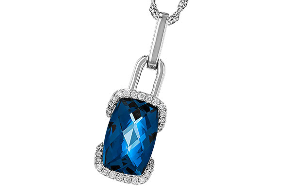 F274-90030: NECK 3.75 LONDON BLUE TOPAZ 3.90 TGW (12x8MM LBT)