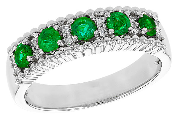 F274-90075: LDS WED RG .48 TW EMERALD .60 TGW