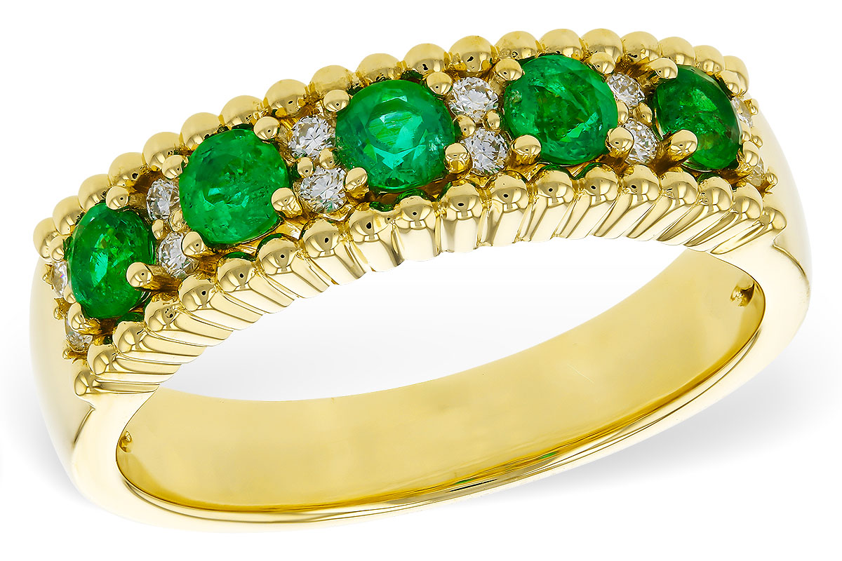 F274-90075: LDS WED RG .48 TW EMERALD .60 TGW
