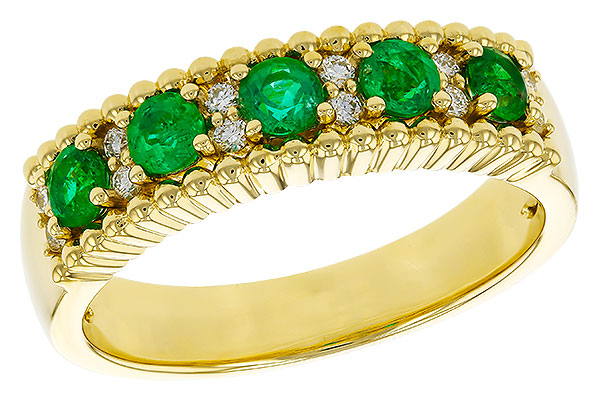 F274-90075: LDS WED RG .48 TW EMERALD .60 TGW