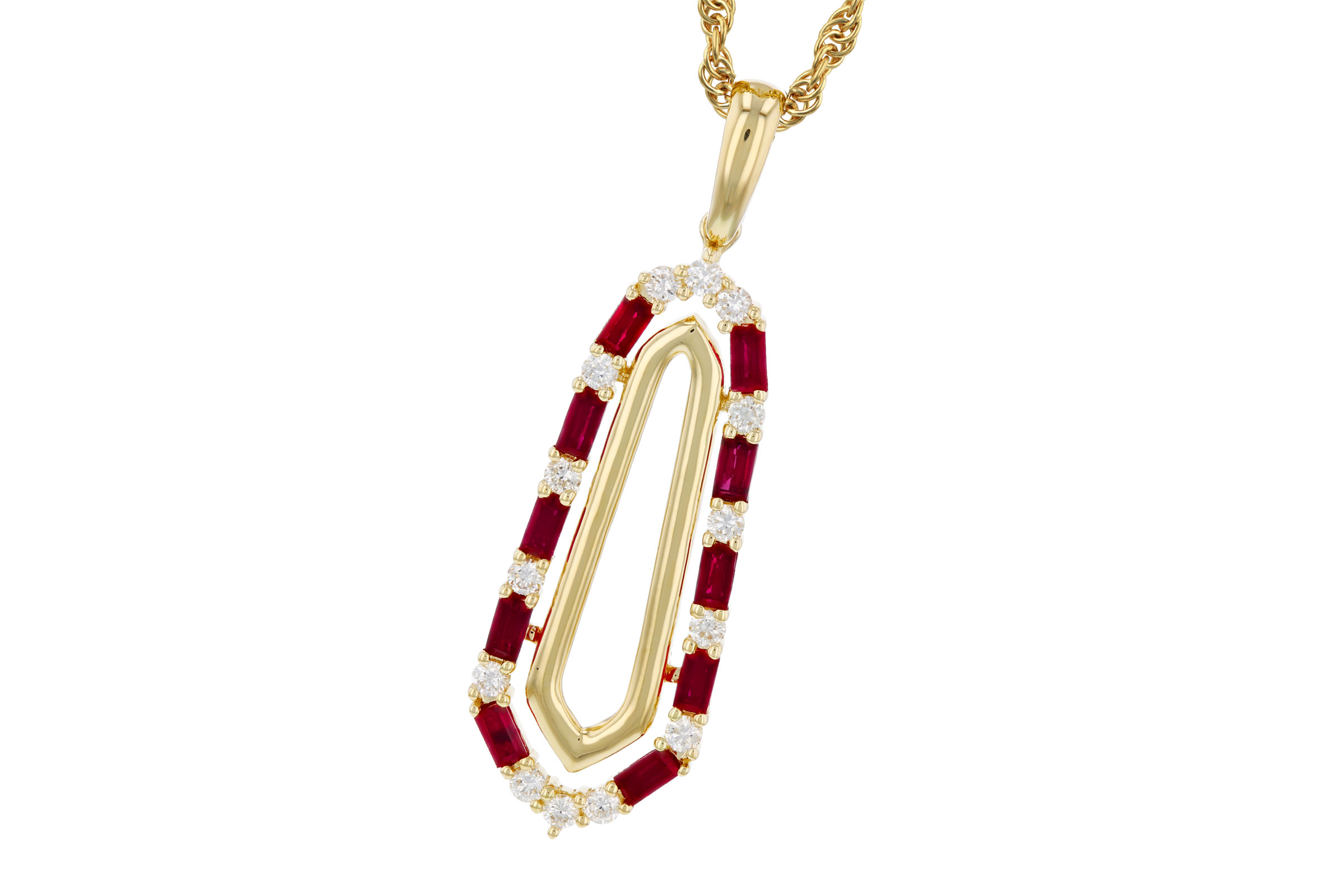 F275-75494: NECKLACE .72 TW RUBY .92 TGW