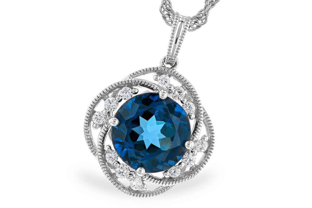 G273-93703: NECK 2.90 LONDON BLUE TOPAZ 3.05 TGW (9MM LBT)