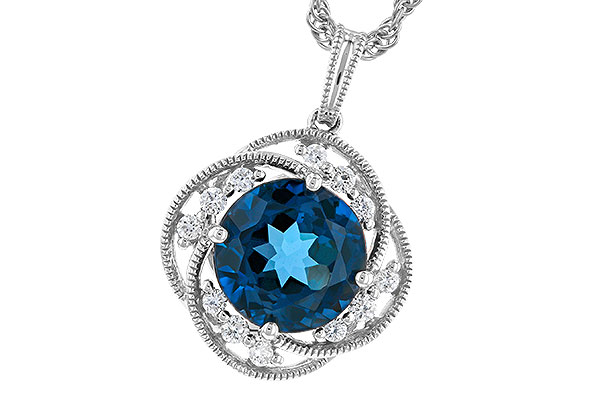 G273-93703: NECK 2.90 LONDON BLUE TOPAZ 3.05 TGW (9MM LBT)