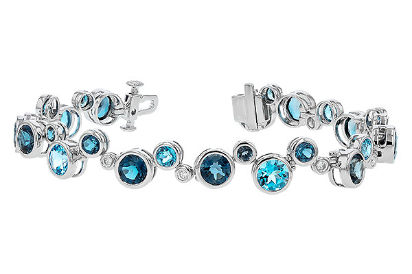 G273-95466: BRACELET 15.65 TW BLUE TOPAZ 15.95 TGW