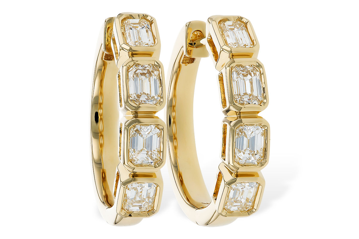G273-96366: EARRINGS 1.10 TW EMERALD CUTS