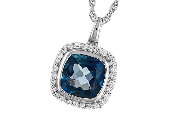 G273-97303: NECK 3.85 LONDON BLUE TOPAZ 4.15 TGW (9MM LBT)