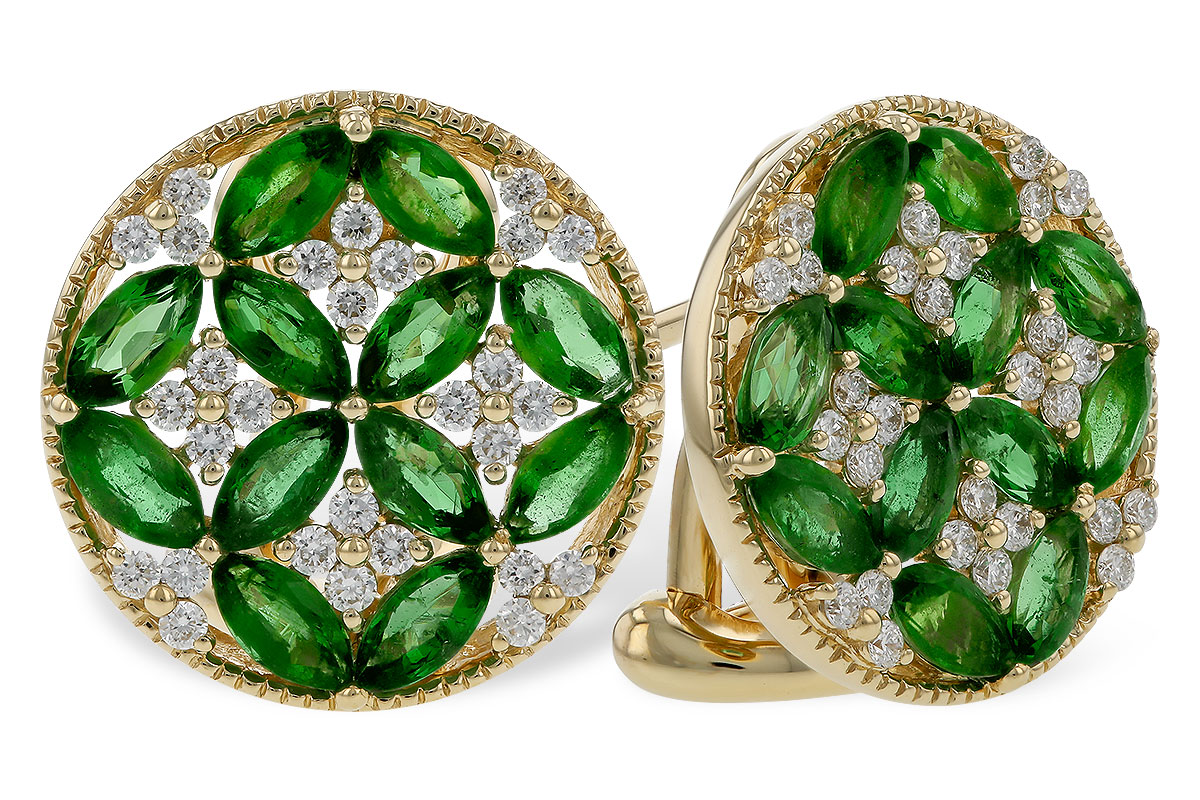 G274-84557: EARRINGS 1.66 TW EMERALD 1.96 TGW