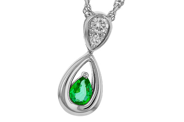 G274-85503: NECKLACE .10 EMERALD .16 TGW (4x3 EMER)