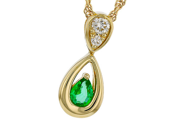 G274-85503: NECKLACE .10 EMERALD .16 TGW (4x3 EMER)