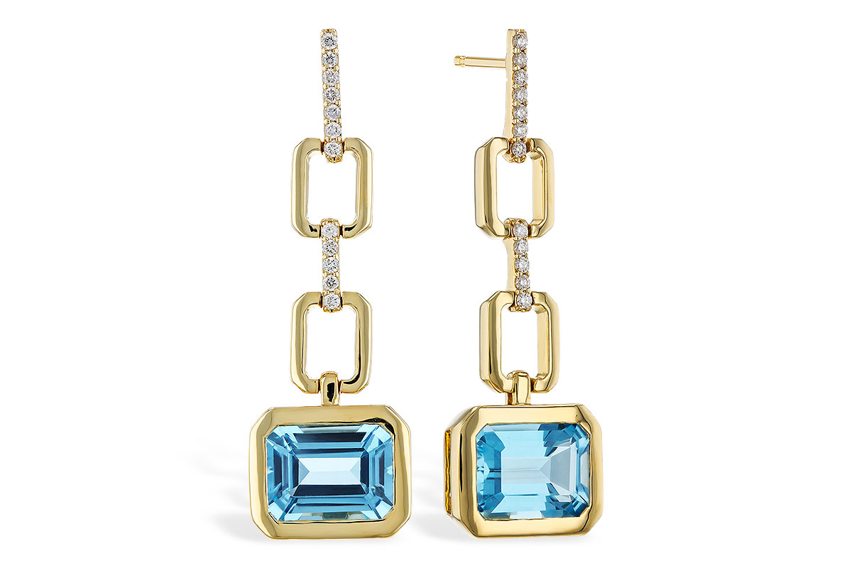 G274-86375: EARRINGS 3.20 BLUE TOPAZ 3.32 TGW (8x6MM BT)