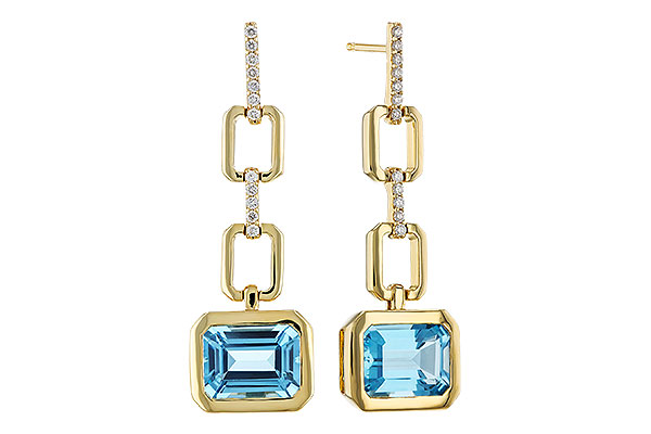 G274-86375: EARRINGS 3.20 BLUE TOPAZ 3.32 TGW (8x6MM BT)