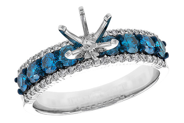 G274-86421: LDS SEMI DIA RG .72 BLUE DIAS .92 TW