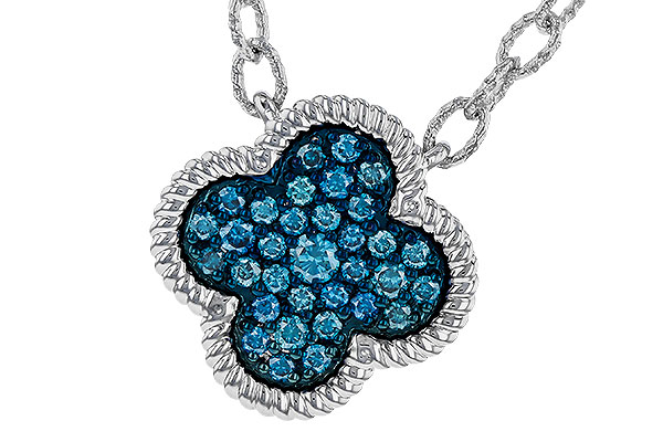 G274-86430: NECKLACE .33 TW BLUE DIAMONDS