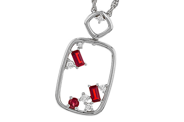 G274-87312: NECKLACE .33 TW RUBY .44 TGW