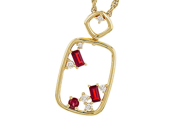 G274-87312: NECKLACE .33 TW RUBY .44 TGW