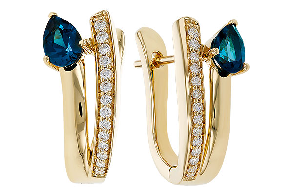 G274-88248: EARR .88 LONDON BLUE TOPAZ 1.08 TGW (6x4MM LBT)