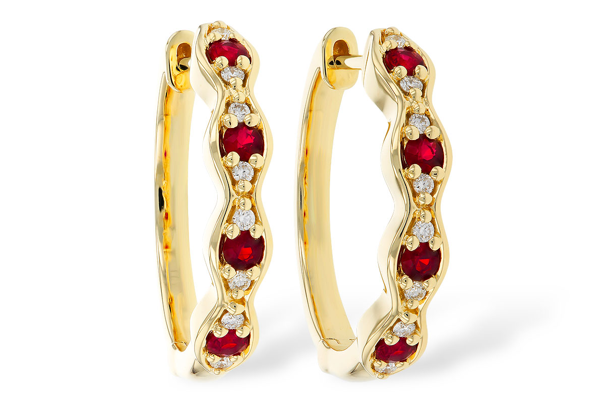G274-90012: EARRINGS .28 TW RUBY .34 TGW
