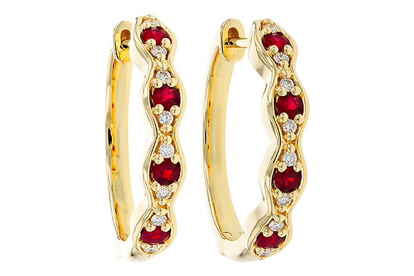 G274-90012: EARRINGS .28 TW RUBY .34 TGW
