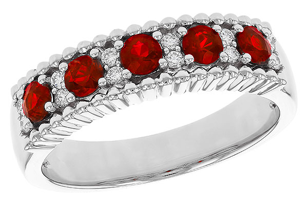 G274-90066: LDS WED RG .60 TW RUBY .72 TGW