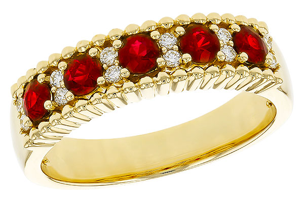 G274-90066: LDS WED RG .60 TW RUBY .72 TGW