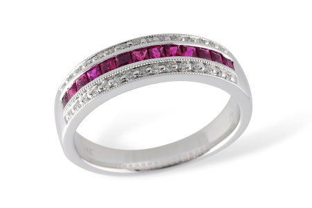 H186-64593: LDS WED RG .50 RUBY .61 TGW